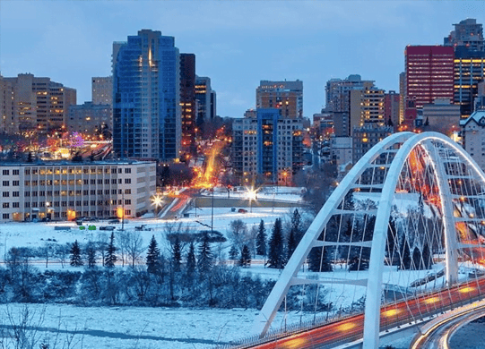 City Of Edmonton In The Winter