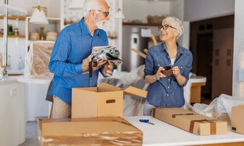 Senior Couple Moving and Packing