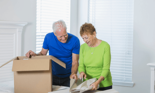 Senior Couple Unpacking After a Move