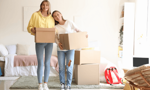 Sisters Unpacking in a New Condo